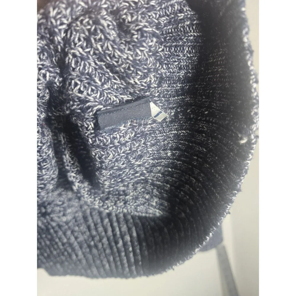Tommy Hilfiger Navy White Marled Knit V-Neck Sweater Women’s Large - Picture 10 of 14